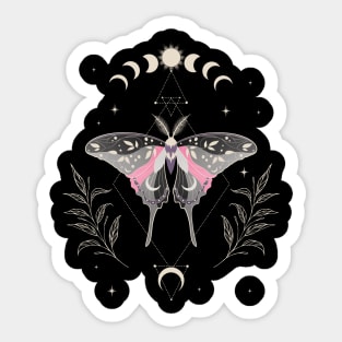 Demigirl Luna Moth Celestial Cottagecore LGBT Pride Flag Sticker